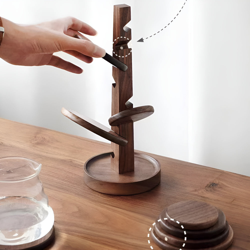 Wooden Tree Trivet and Coaster Set
