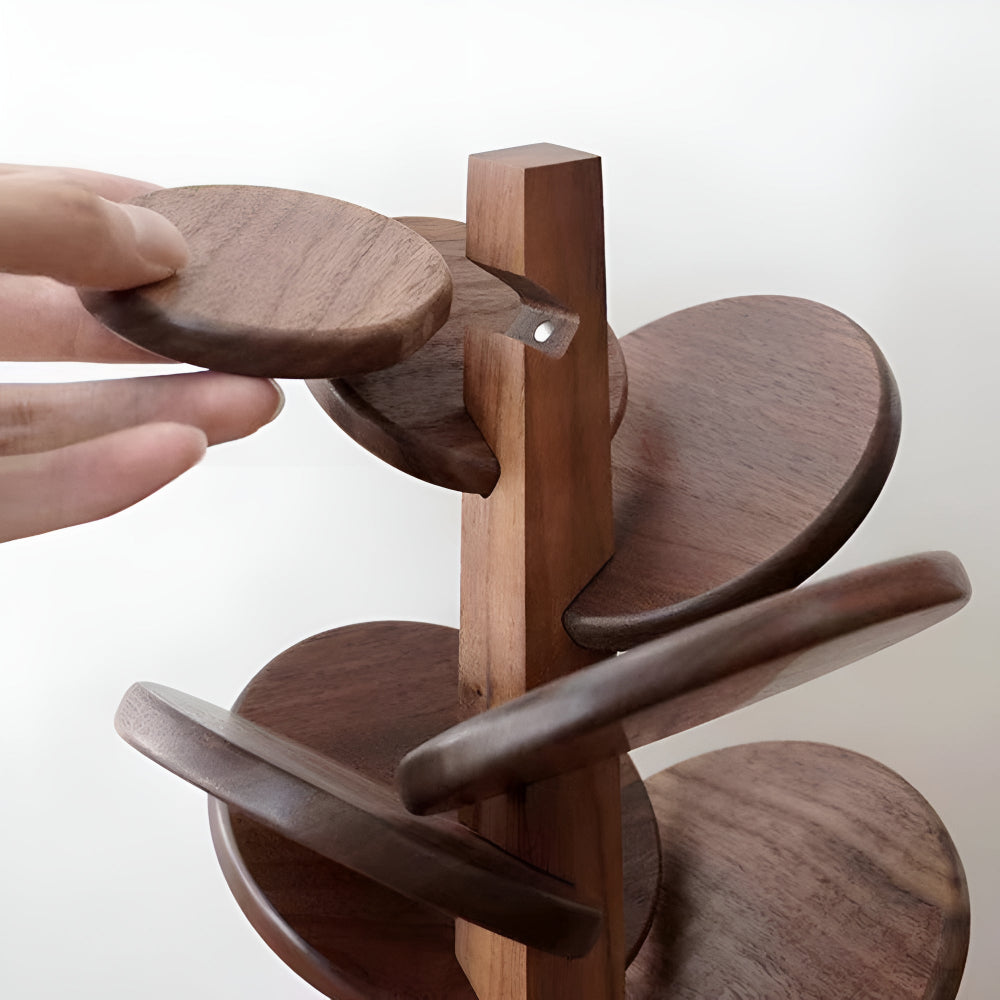 Wooden Tree Trivet and Coaster Set