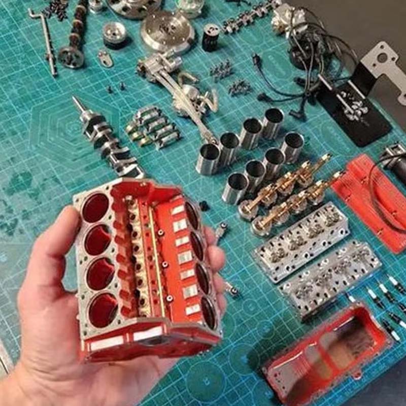 Working Engine Model Kit, Visible Combustion Strokes, Machined Metal