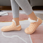 Woven and velvet indoor slipper socks