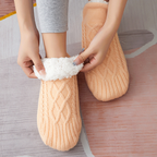 Woven and velvet indoor slipper socks