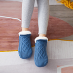 Woven and velvet indoor slipper socks
