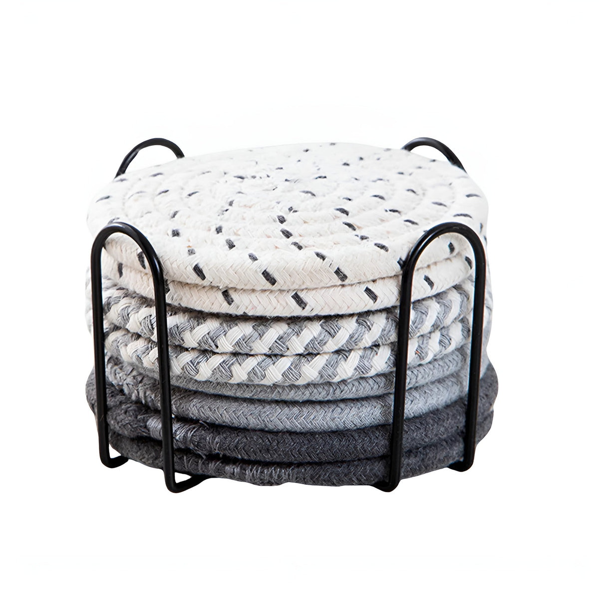 Woven Whirl Coaster Set – 8 Pieces