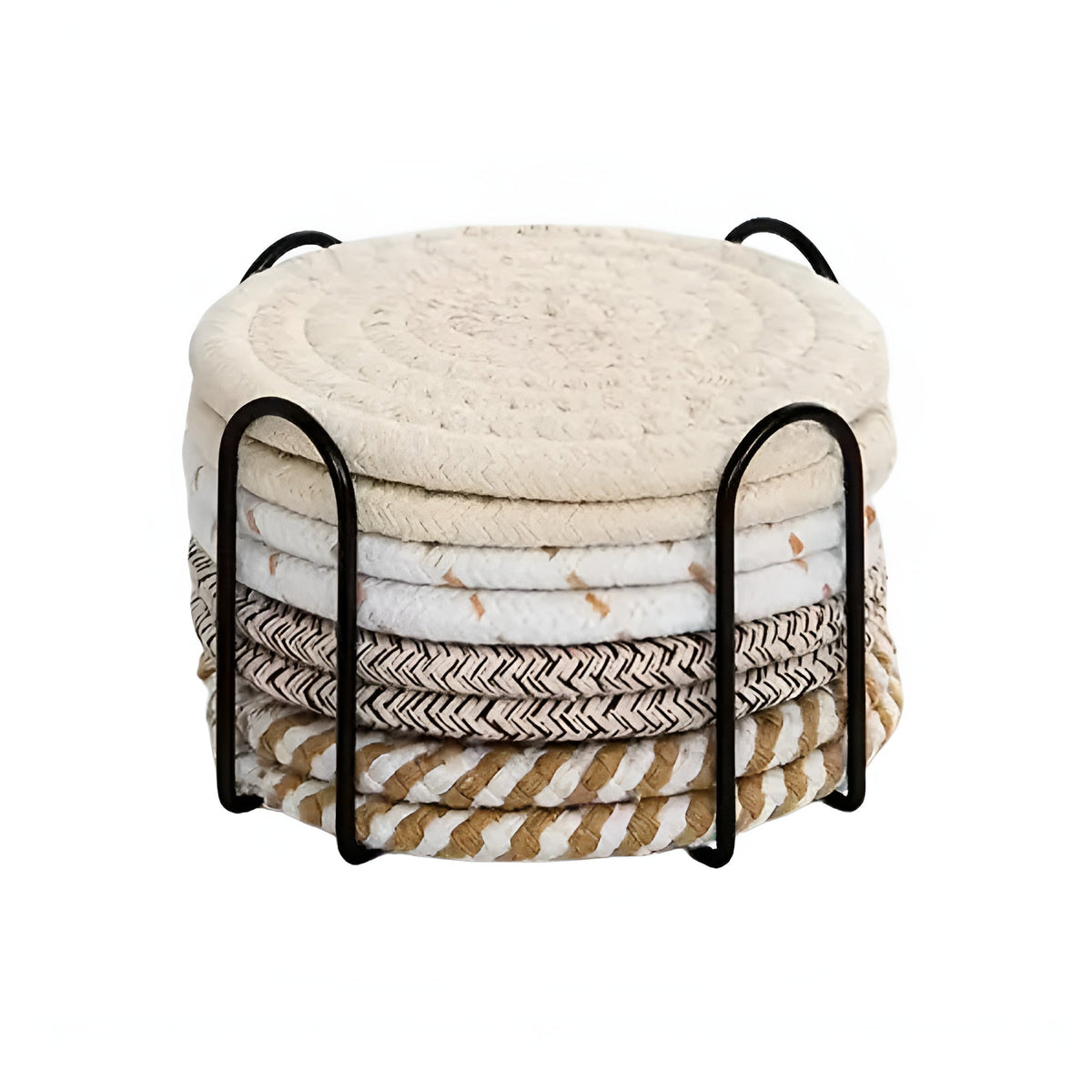 Woven Whirl Coaster Set – 8 Pieces