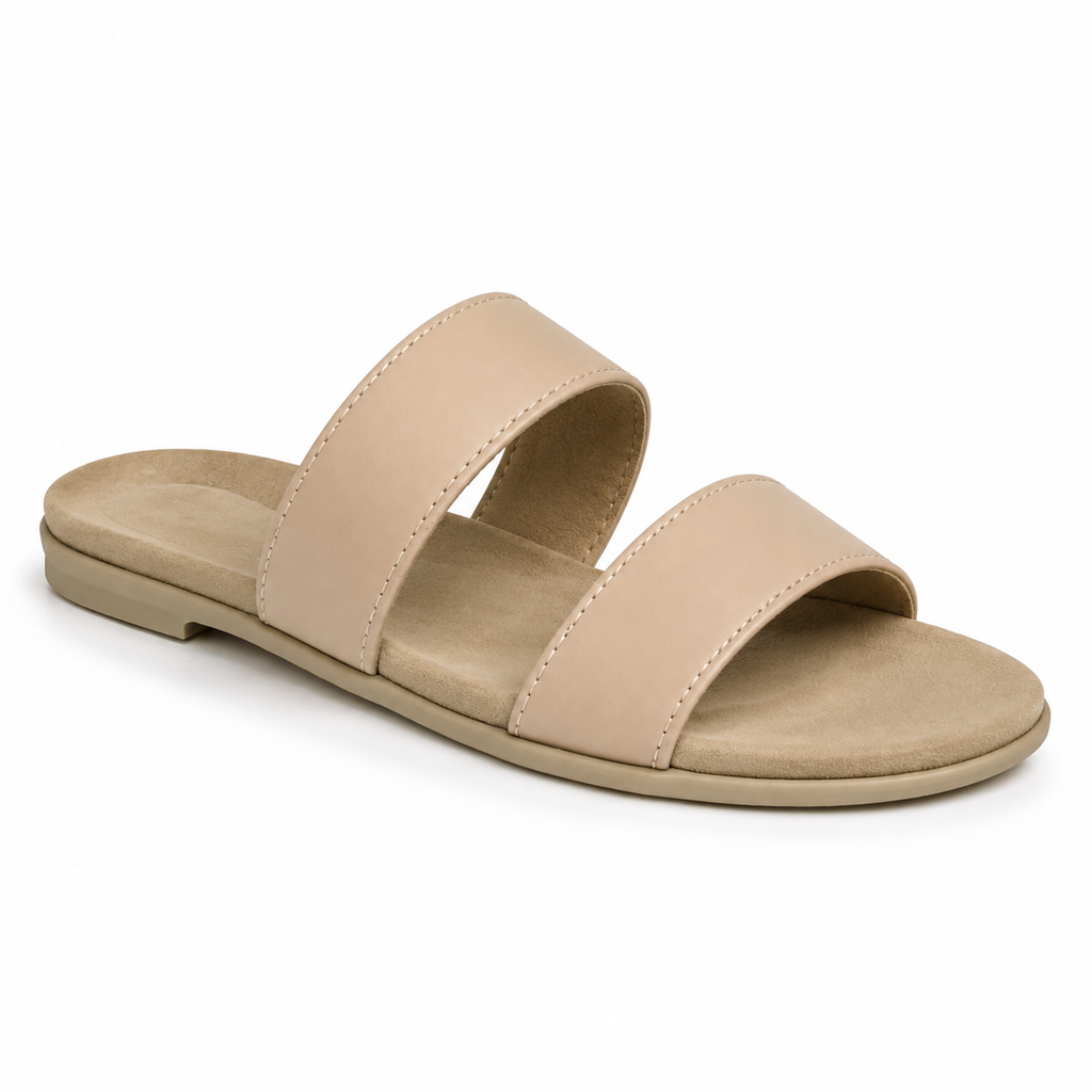 Close-up of double strap detail on boneroshop sandals.