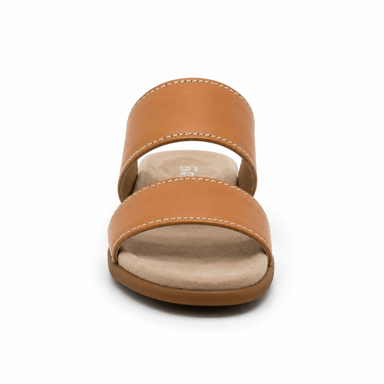 Top view of comfortable brown leather sandals