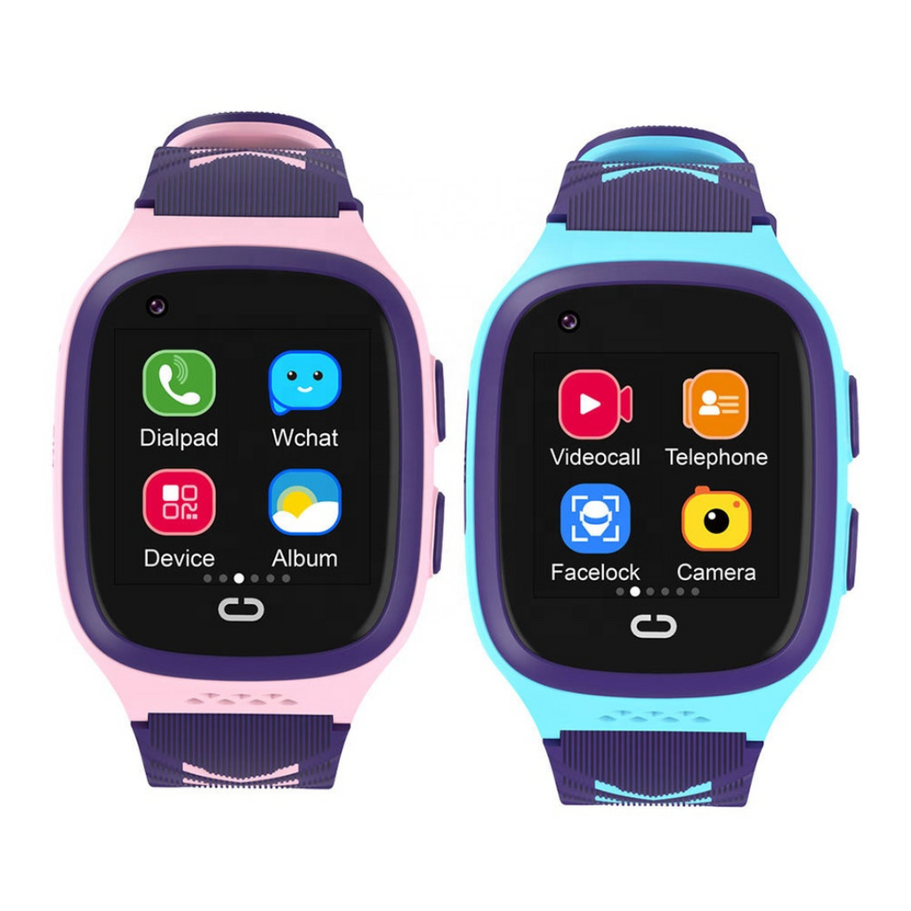 BONEROSHOP children's 4G GPS smart watch shown in three colour options.