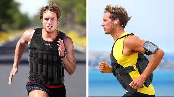 Before and after physique transformation using 20kg weighted vest training