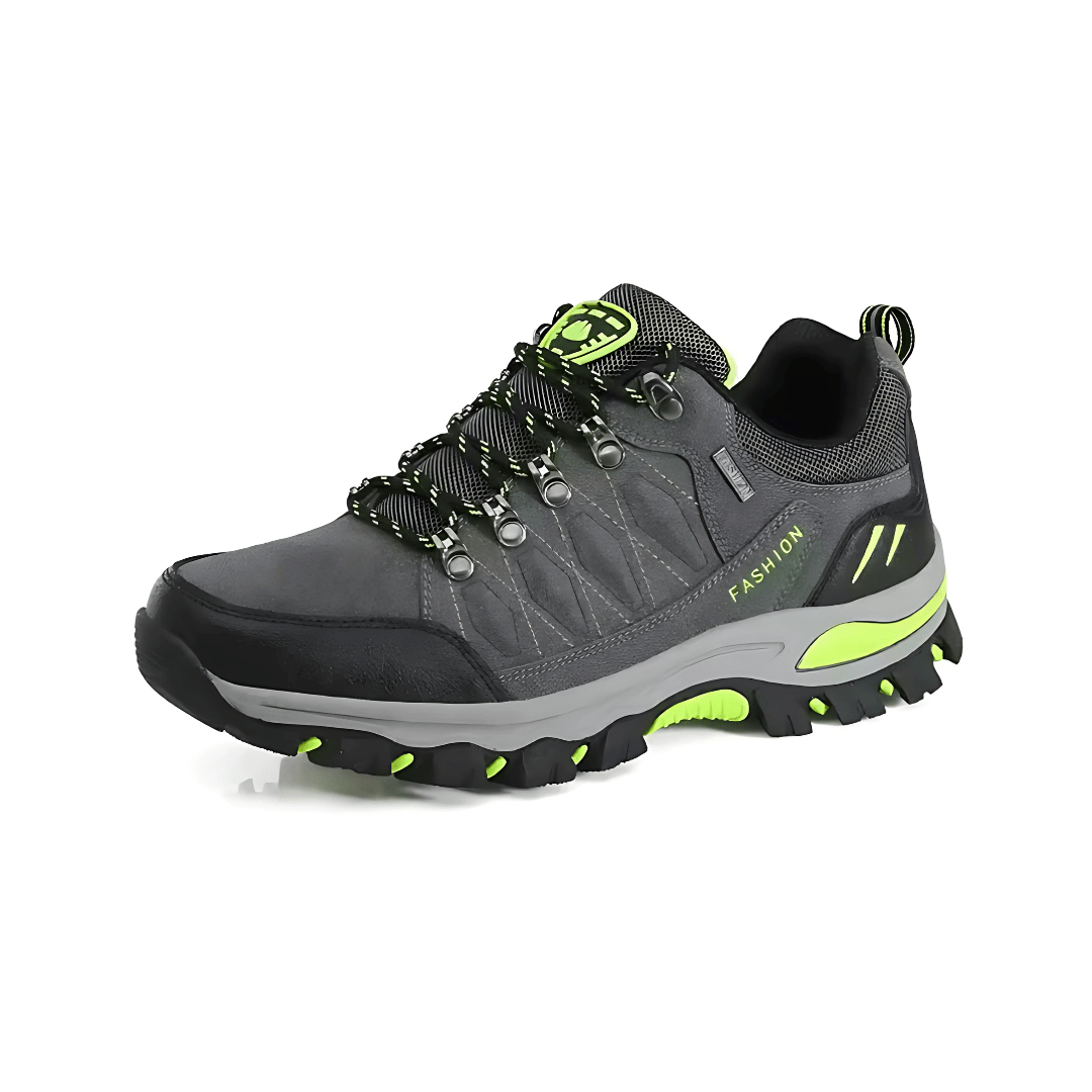 Grey and fluorescent women's hiking shoes showing lightweight design