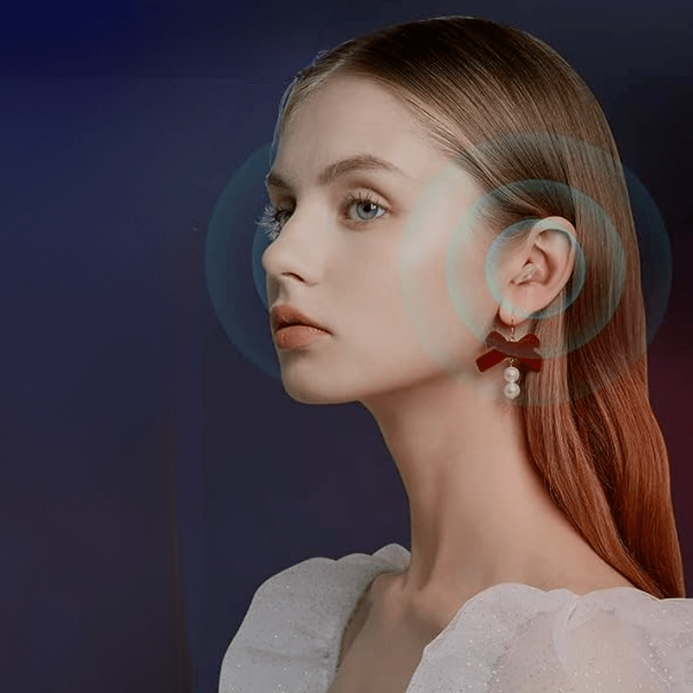 ClearPro hearing amplifier size comparison illustrating ultra-compact dimensions
