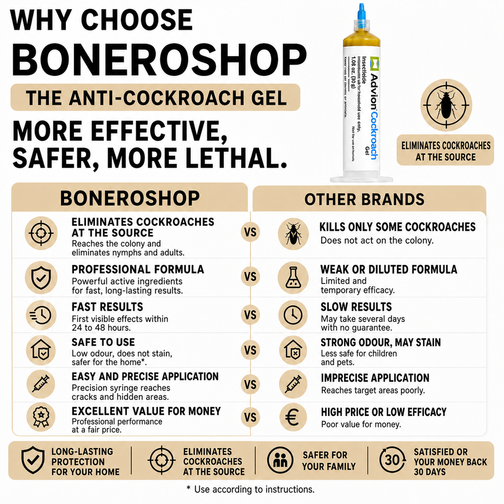 Cockroach gel bait syringe featuring 30 g non-refillable construction