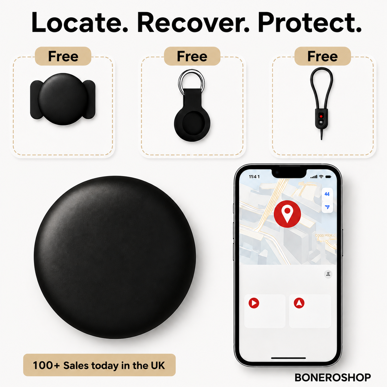 GPS Tracker for Elderly – No Monthly Fees – Works with iPhone & Android