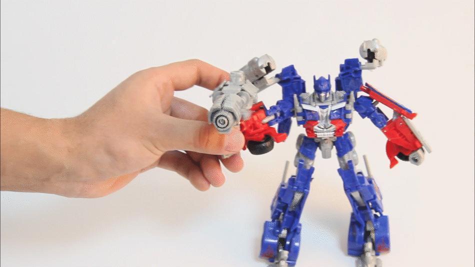 Optimus Bumblebee transforming action figure toy size comparison