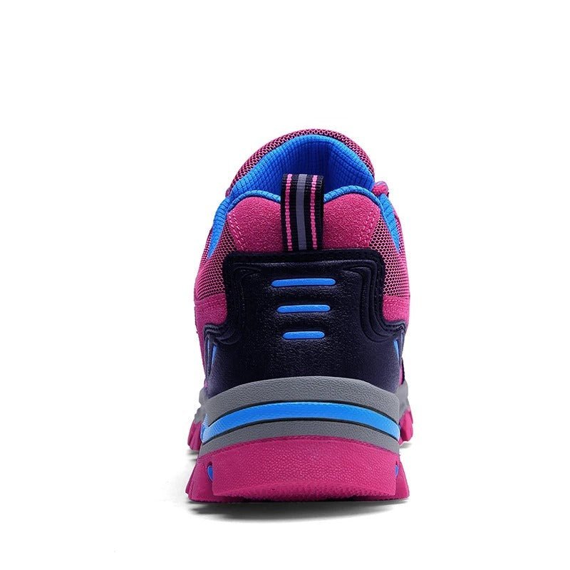 Women wearing hiking shoes on outdoor trail demonstrating comfort and grip