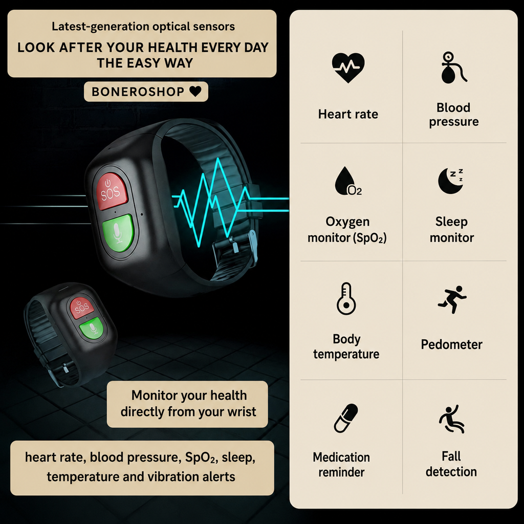 Family using GPS smart watch app to monitor elderly loved one's location and health