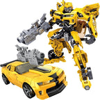 Optimus Bumblebee transforming action figure toy articulation demonstration