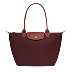 Longchanp Le Pliage bag leather trim and hardware detail