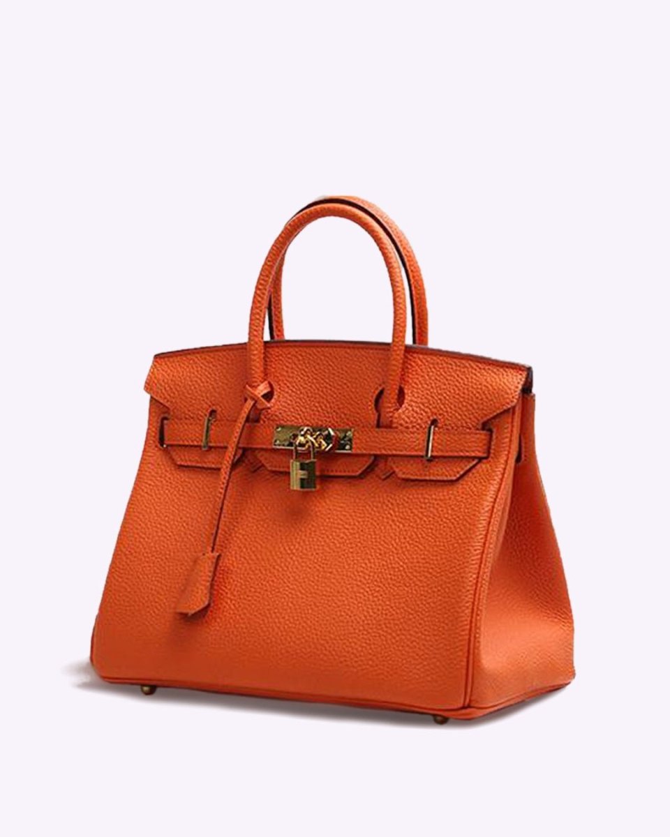 Felt insert organiser removed from luxury leather handbag showing compartments