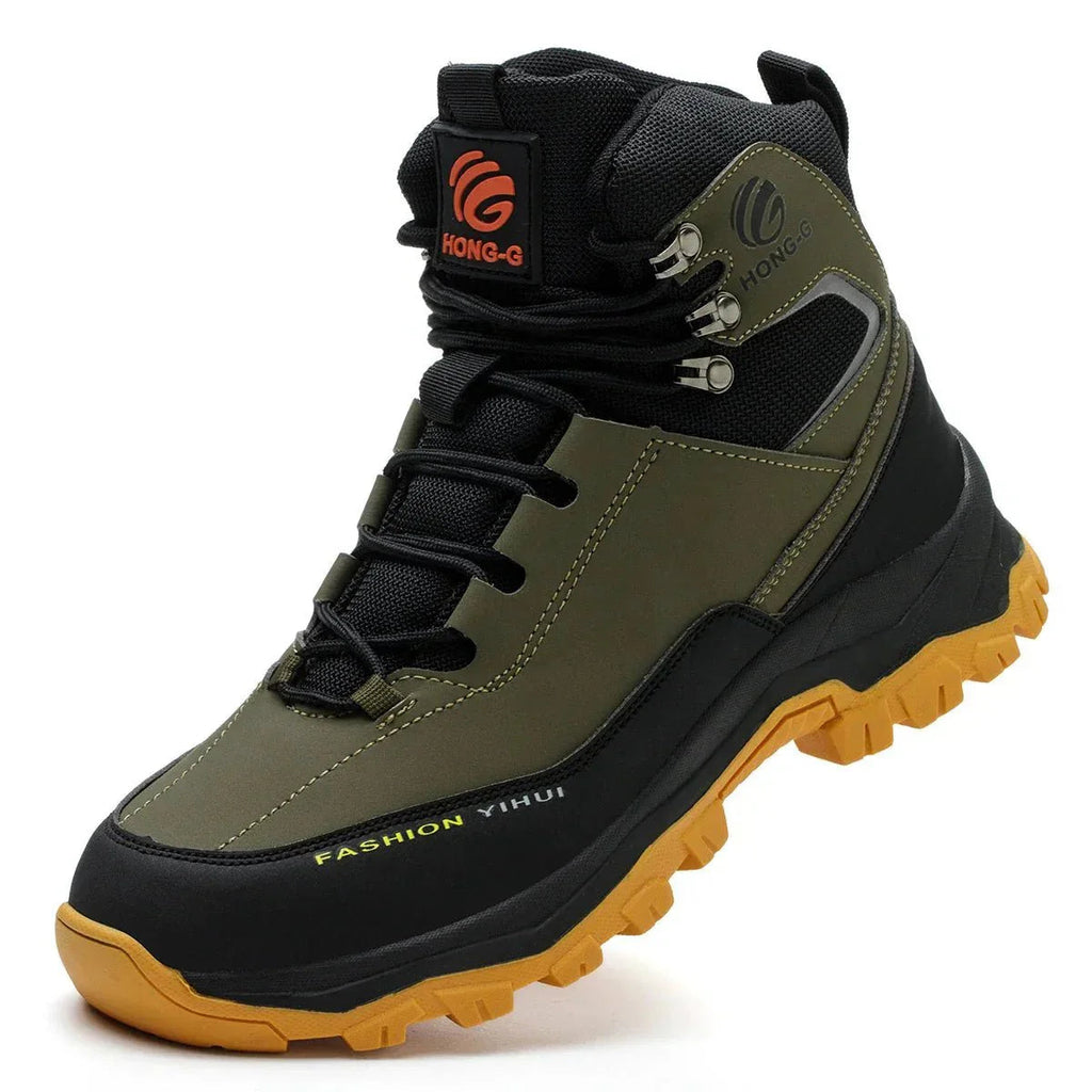 HONG-G waterproof work boots full product view highlighting protective features and professional design