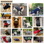Full view of 3-in-1 winter dog coat showing complete protection