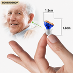 ClearPro invisible hearing aid size comparison illustrating discreet and comfortable fit
