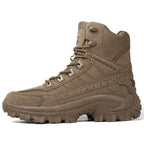 Durable military boots showing scratch and abrasion-resistant suede material
