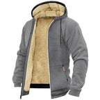 TOMMY fleece zip-up hooded sweatshirt showing soft fleece texture.
