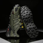 SpeedCross IV trainers heel counter detail displaying anti-puncture ergonomic construction.