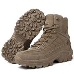 Military boots ankle support and high collar protection during outdoor use