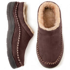 Men's orthopaedic slippers in coffee colour showing slip-on design