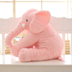 Elephant cuddle pillow for babies showing durable stitching detail
