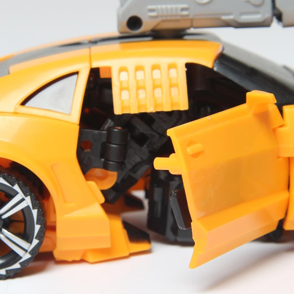 Optimus Bumblebee transforming action figure toy both modes displayed