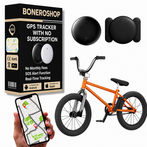 Compact GPS tracker for bicycle compatible with Apple Find My and Google Find My Device applications