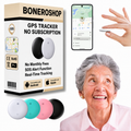 GPS tracker for elderly displaying live location tracking on mobile phone with family member's position shown on digital map