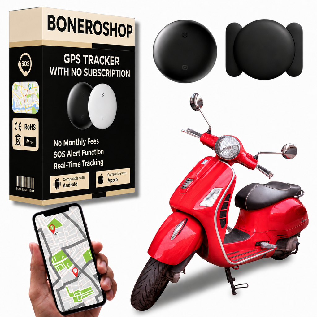 Subscription-free GPS tracker for motorbikes compatible with Apple Find My and Android Find My Device
