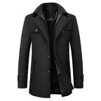Andrew waterproof winter business coat displayed in full view showing tailored design and quality construction