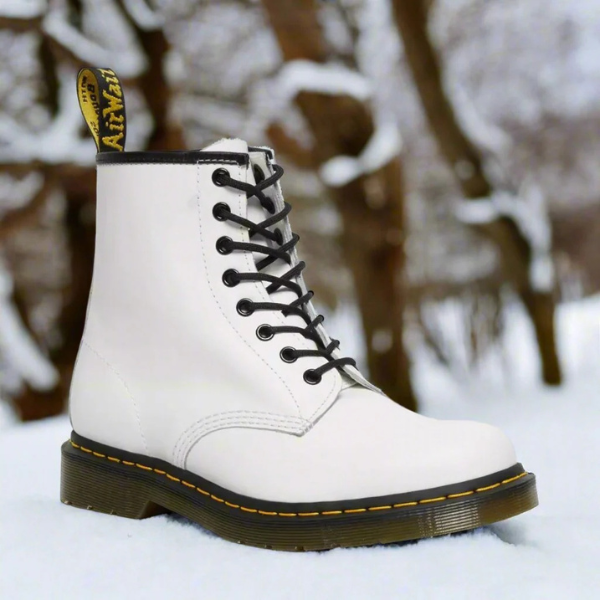 Martens elegant leather boots in classic design, front view