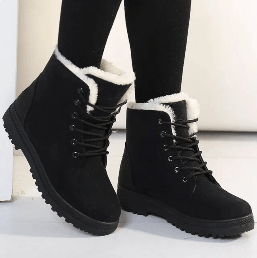Close-up of WinterPlus elegant ankle boots showing orthopaedic design and ergonomic insole