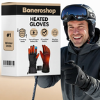 Boneroshop X Heated Gloves shown in black with battery compartment visible
