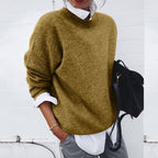 Stylish cashmere jumper displayed in elegant colour, showcasing luxurious texture and modern design.