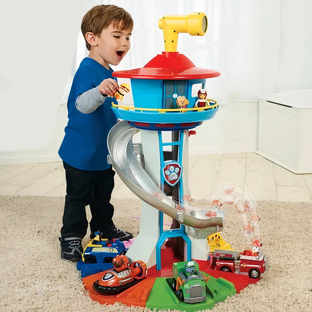 PawPatrol toy cars set with 9 colourful figures displayed together