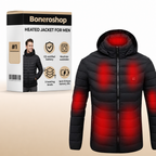 Boneroshop X Heated Thermal Jacket shown from the front, displaying the modern streamlined design and chest pocket control button