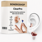 ClearPro invisible hearing aid worn discreetly in ear for enhanced natural hearing