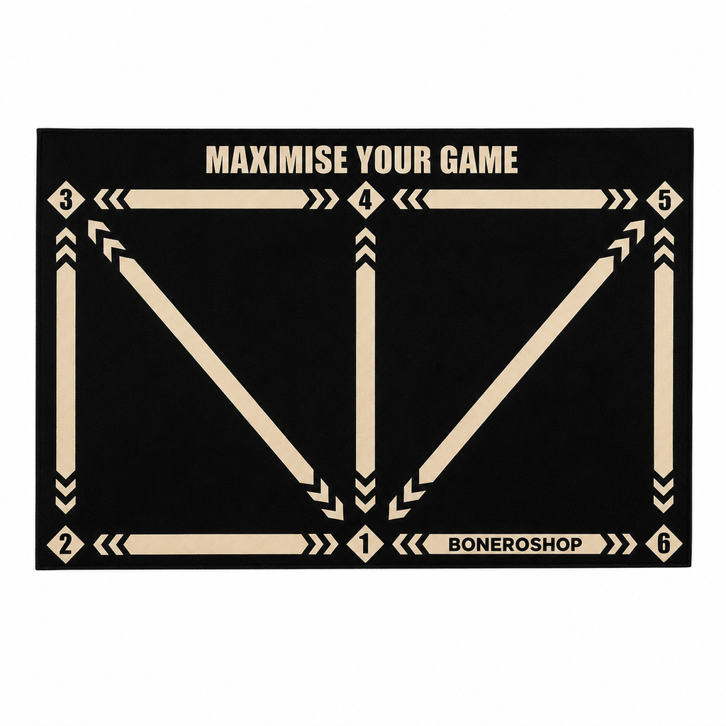 Football Pro Training Mat laid out on floor showing training zones and patterns