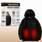 Boneroshop X Heated Hoodie shown from the front, displaying the modern design and comfortable fit