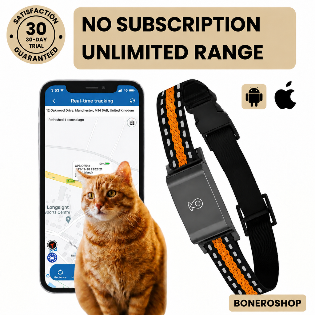 No-Subscription GPS Pet Collar – Real-Time Location Tracking with Global Range