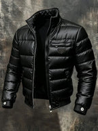 Ragnar Retro Outdoor Jacket in black synthetic leather with vintage styling and relaxed fit