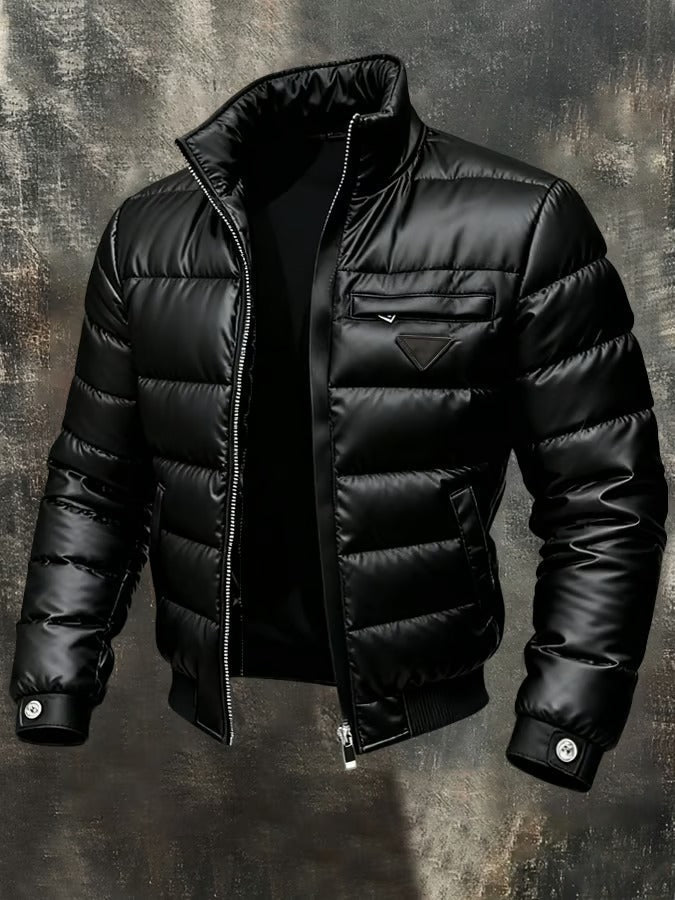 Ragnar Retro Outdoor Jacket in black synthetic leather with vintage styling and relaxed fit