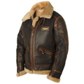 Men's bomber jacket with fleece collar displayed flat