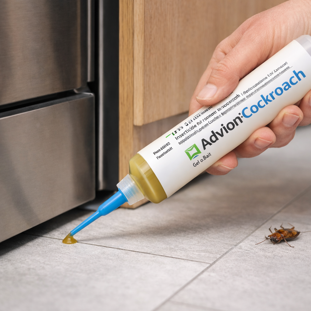 Cockroach gel bait syringe demonstrating straightforward application technique